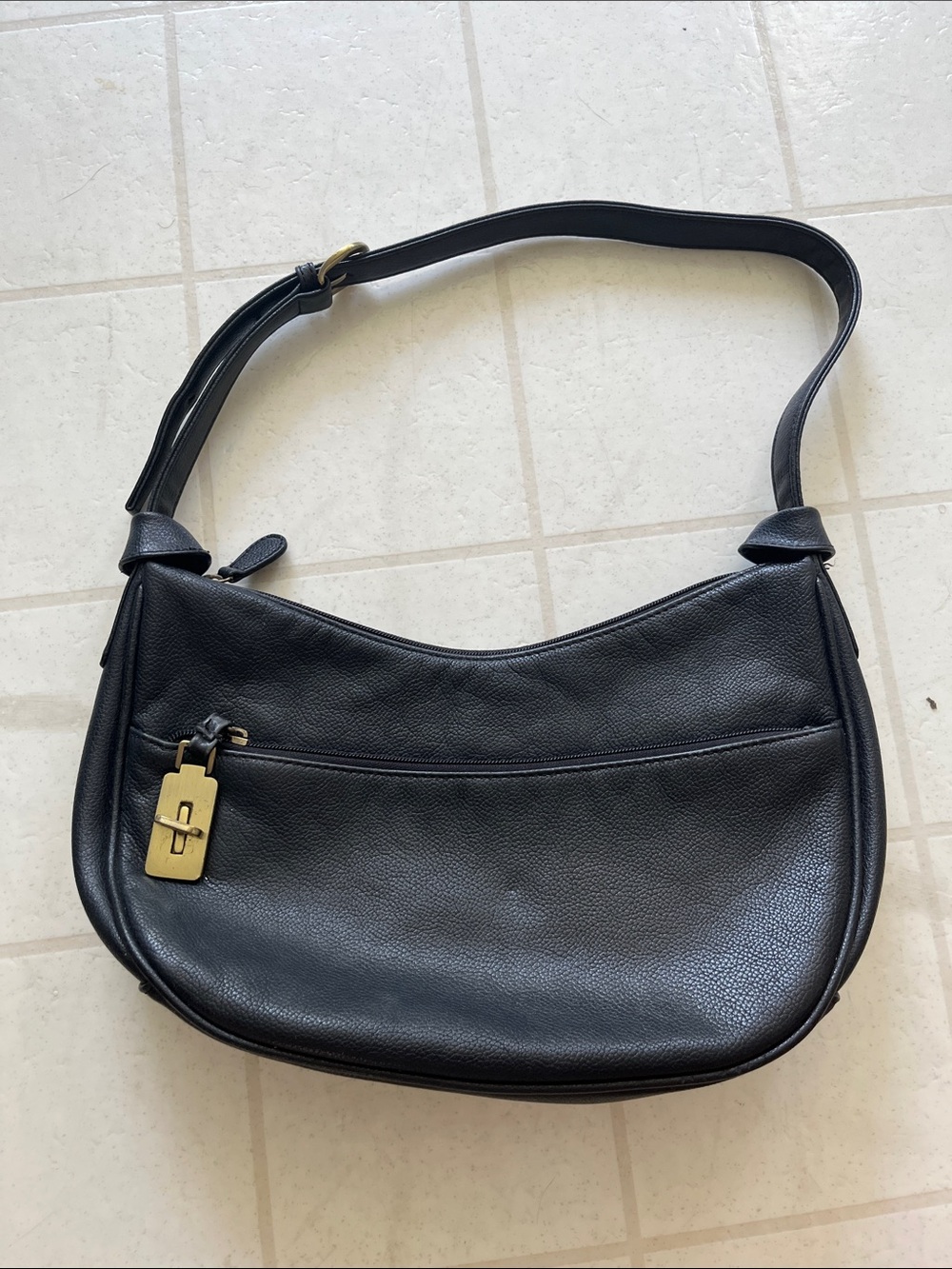 Aurielle Black Leather Shoulder Bag